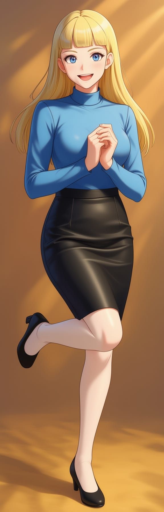 Digital Art Portrait of a Young Woman with Playful Mood