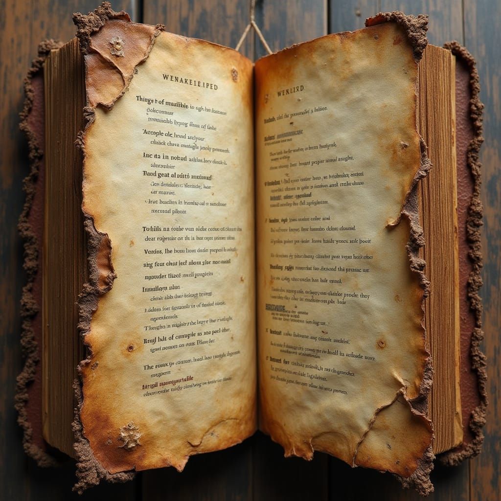 Weathered Spellbook with Leather Cover and Vellum Pages