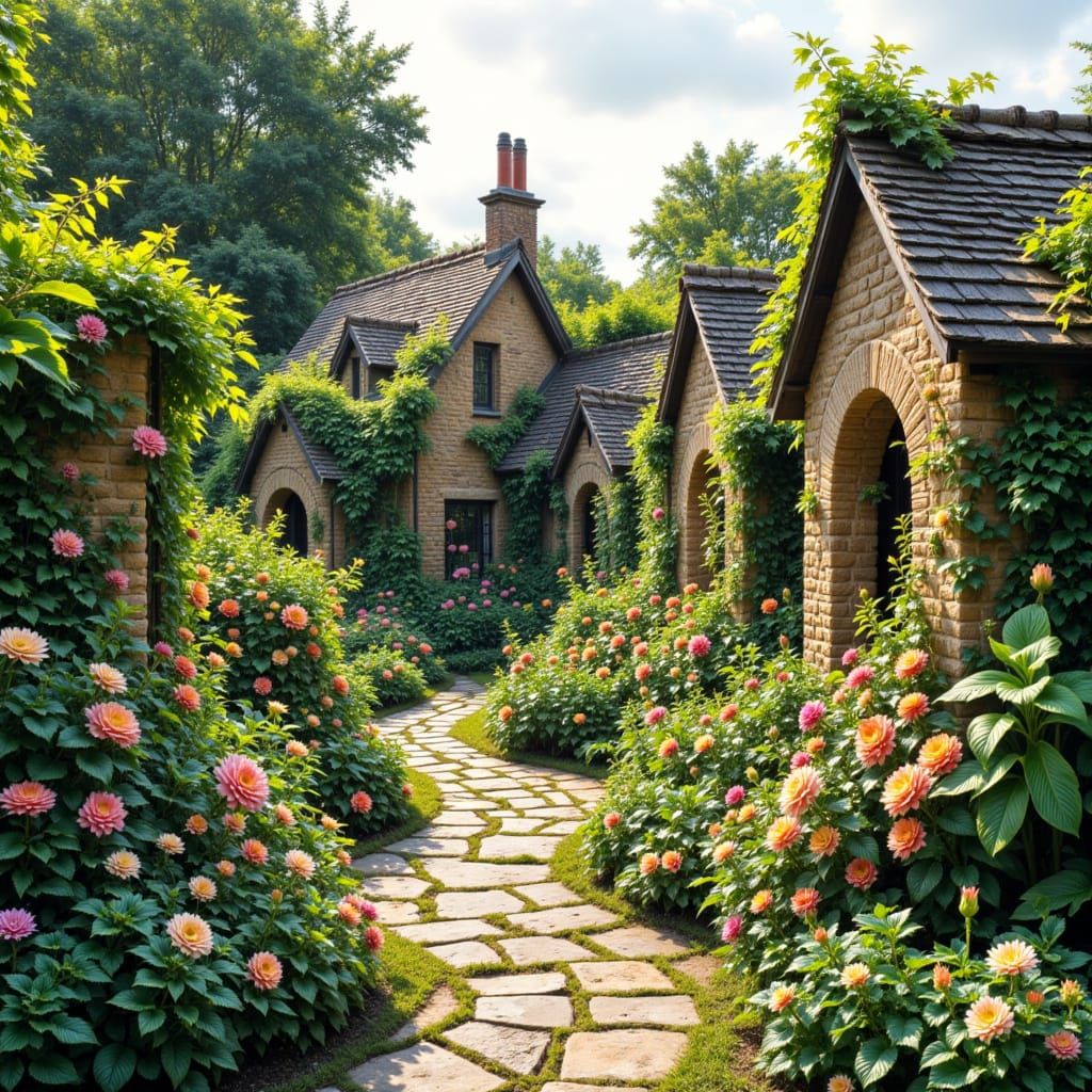 Vibrant Cob-Garden Oasis with Granite Accents