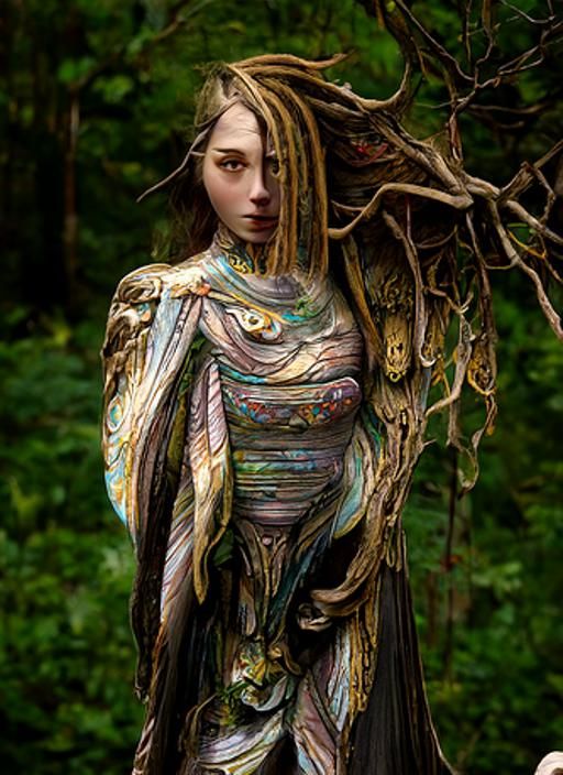 Strange portrait of a forest dryad by Benoit B. Mandelbrot, Steven Belledin
