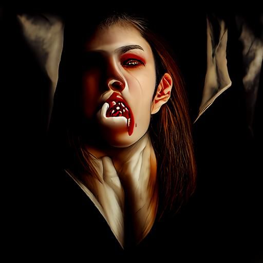 A vampire absorbing blood and souls
