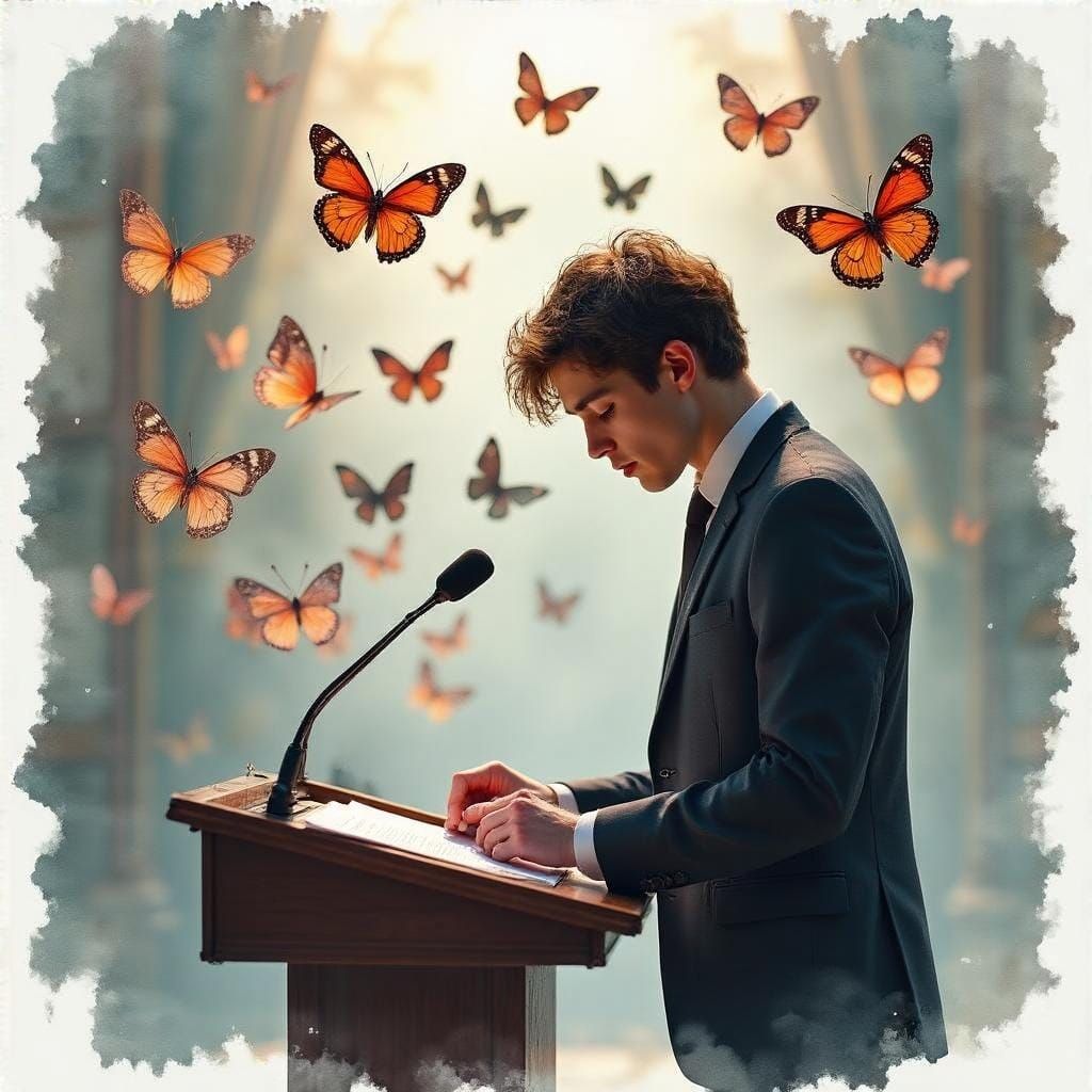 Surreal Butterflies in Formation: A Speech Giver's Dream