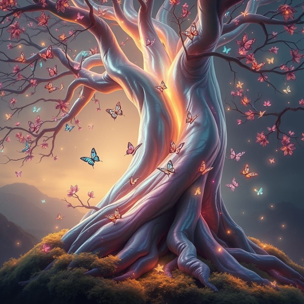 Ethereal Tree of Twisted Silverwood