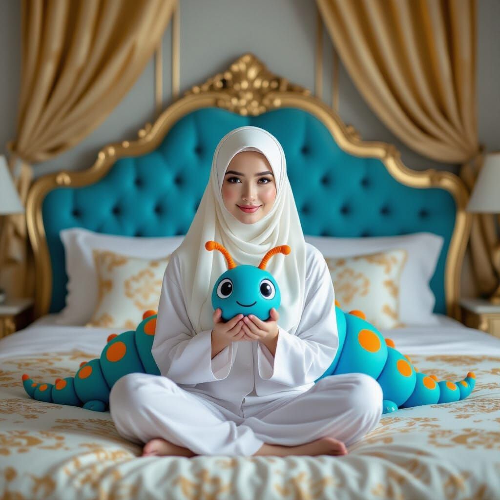 Malaysian Woman with Caterpillar in Meta Zolo Realism