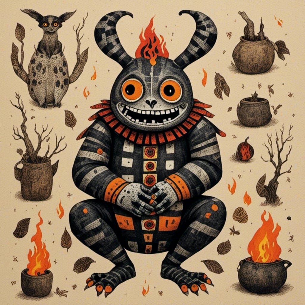 AI Image with Dubuffet Doll and Witching Hour LoRAs