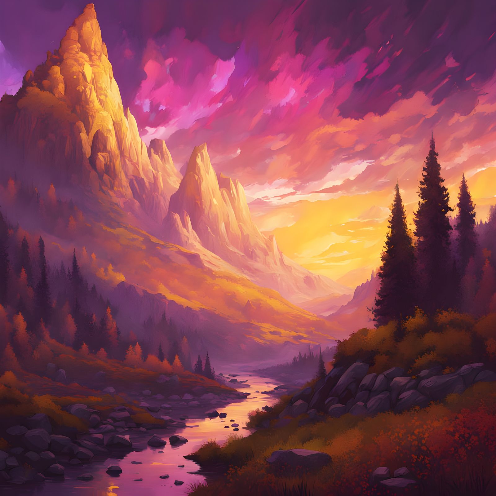 Dramatic Psychedelic Landscape Inspired by Dore