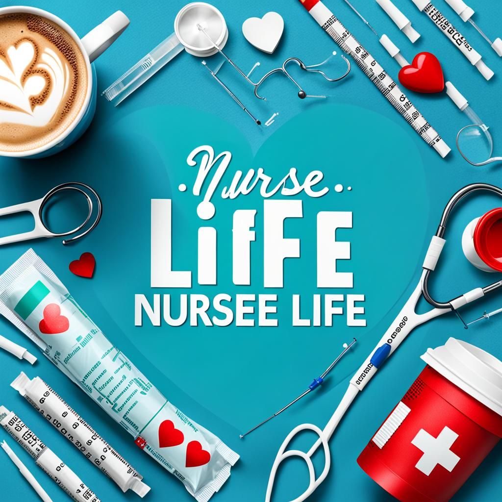Nurse Life Graphic with Medical Symbols