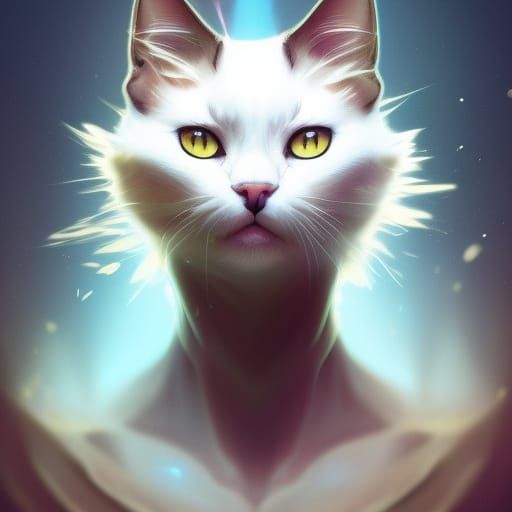 Magical Cat Portrait in Hyperdetailed Art Style