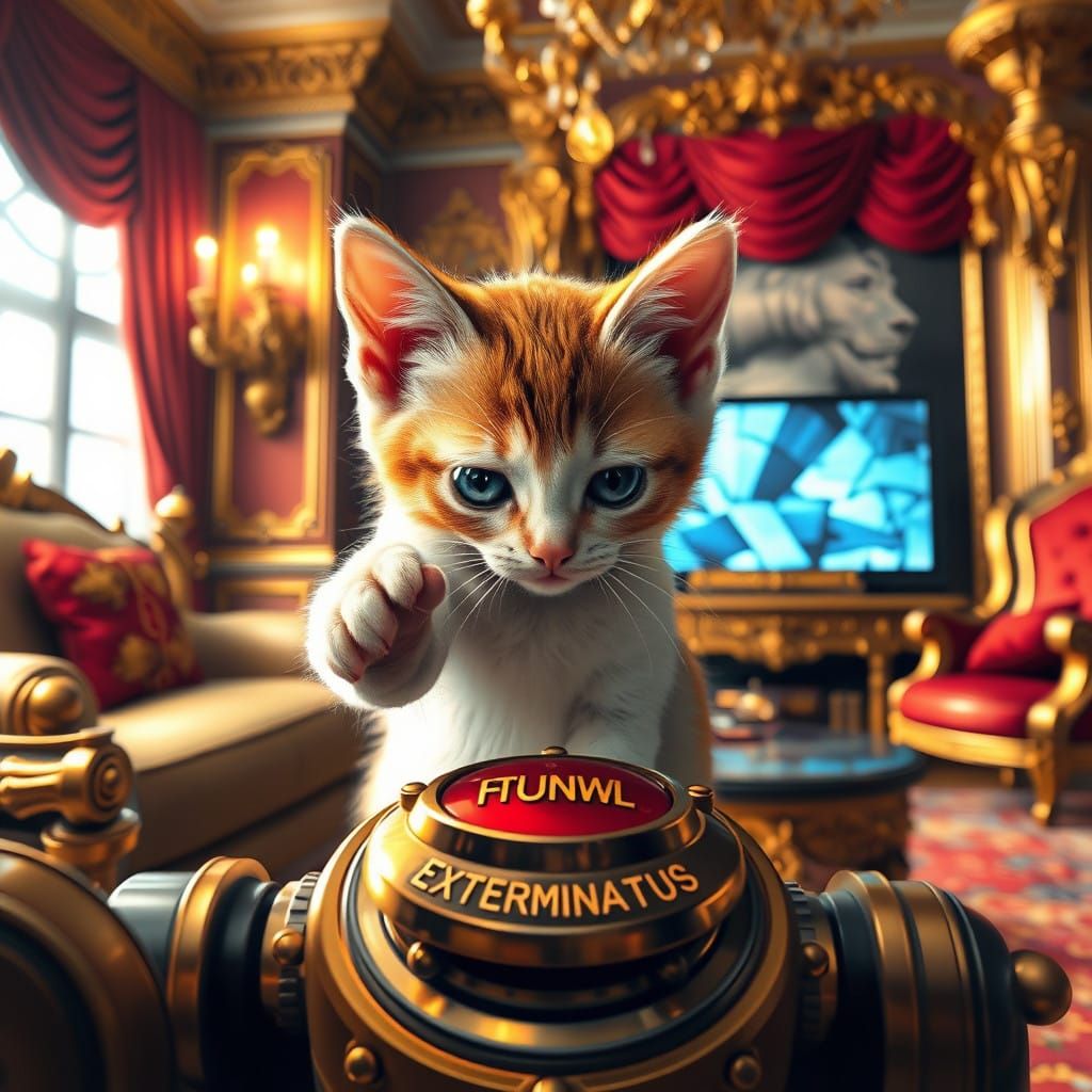 Cyberpunk Kitten Prepares for Annihilation