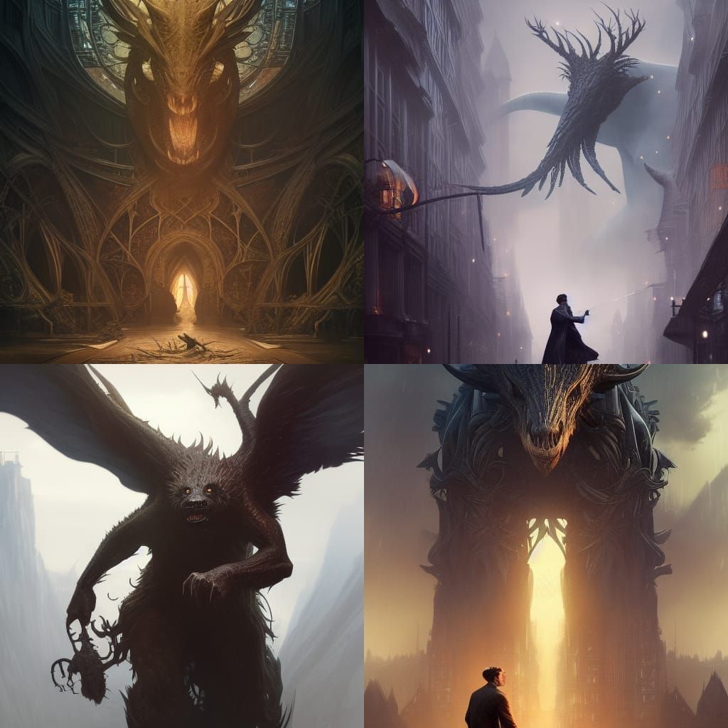 Fantastic Beast in Dark Fantasy Style
