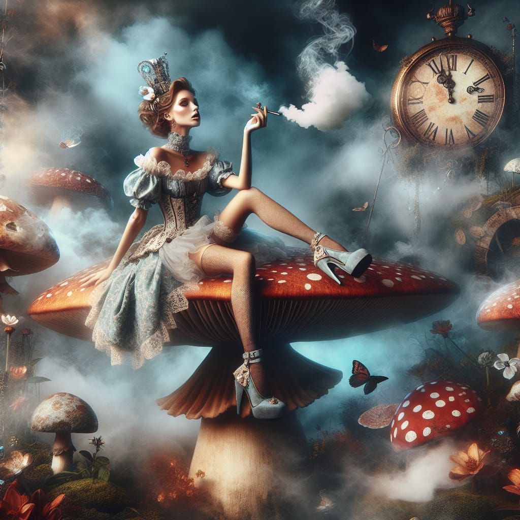 Bohemian Princess in Smoky Wonderland, Art Nouveau Style