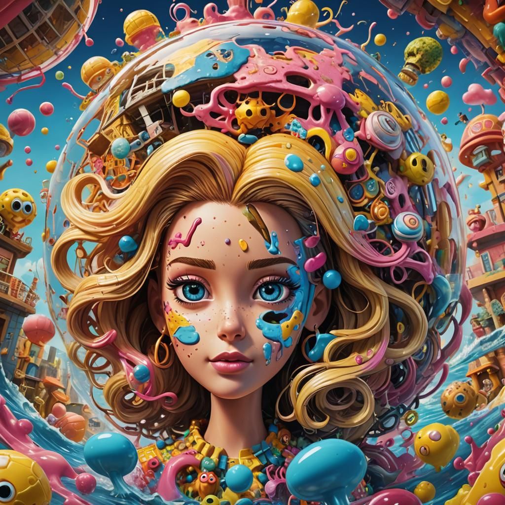 Hyperrealistic Nickelodeon Dome with Spongebob Faxe