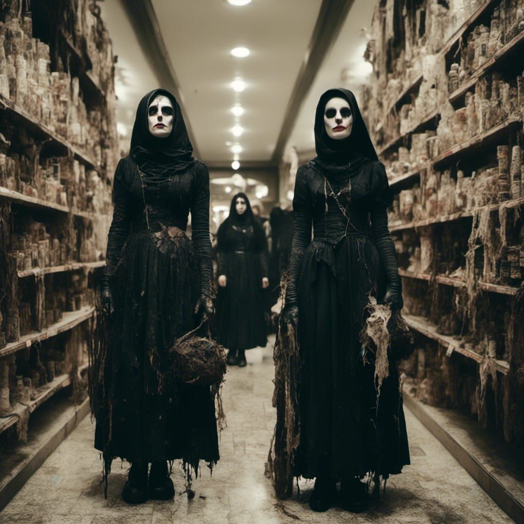 Punk Goth Nuns Shopping at the Mall