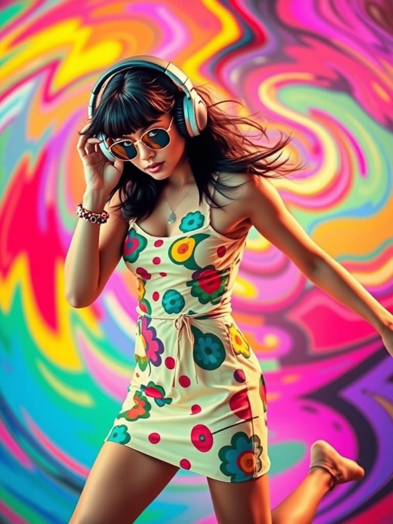 Groovy Punk Goddess in Vibrant Colors