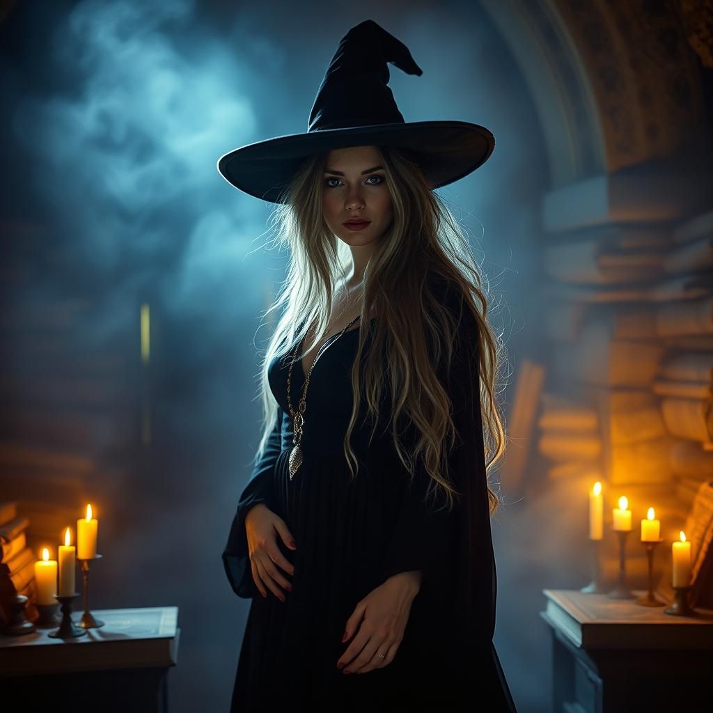 Mystical Witch Portrait in Cinematic Lighting