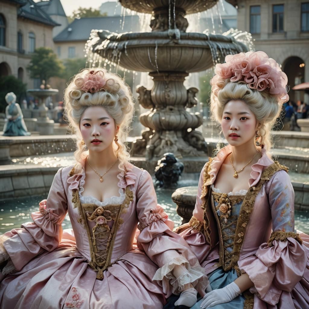 South Korean Sisters dressed as Marie Antoinette by a Mythol...