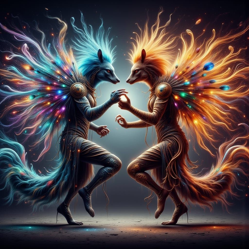 Ethereal Clash of SonaFlux and Breakbyte in Swirling Yin-Yan...