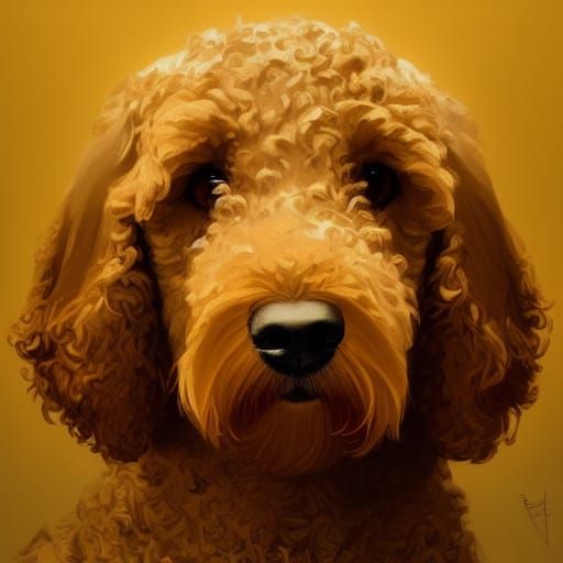 Hyperdetailed Golden Doodle Portrait in Unreal Engine 5