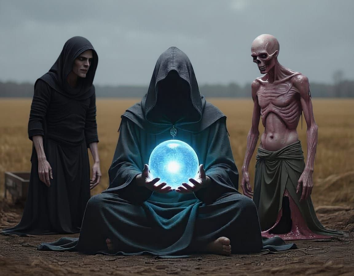 Famine and Pestilence Embodied in Mystical Art