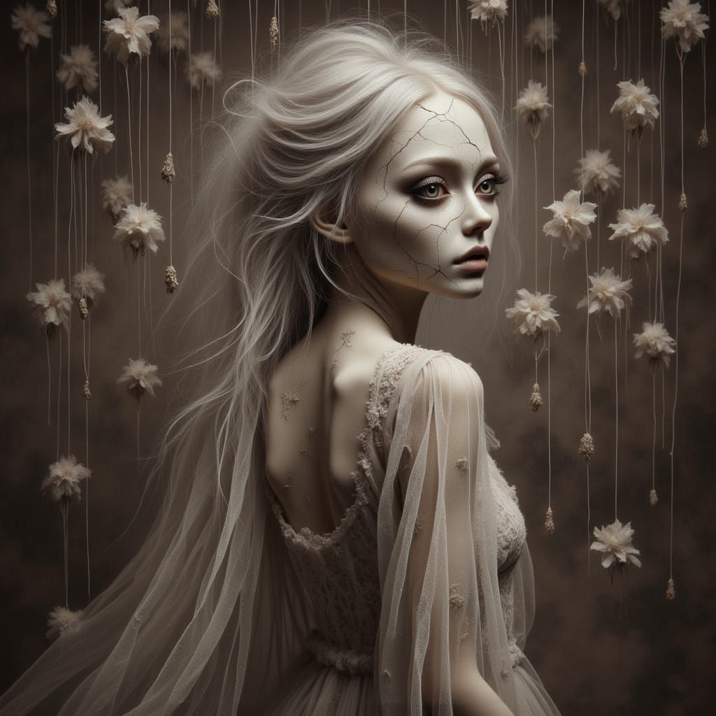 Ghost Girl in Opulent Art Deco Ballroom