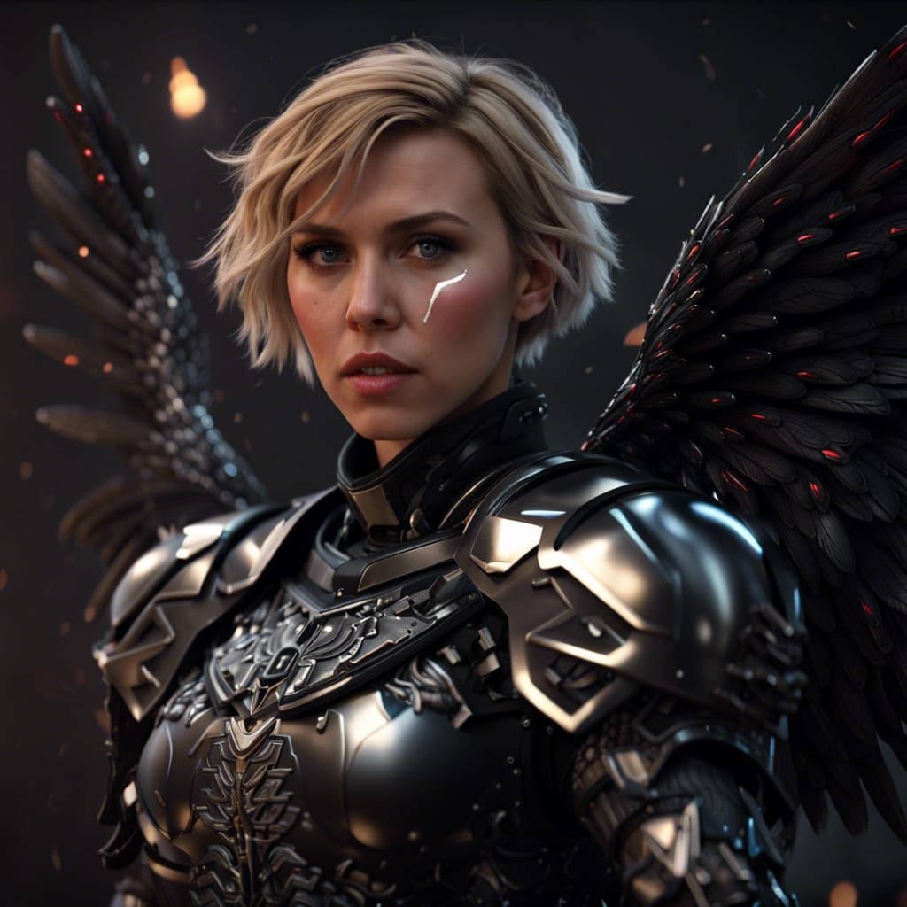 Knight with Angel Wings in Kawaii Style