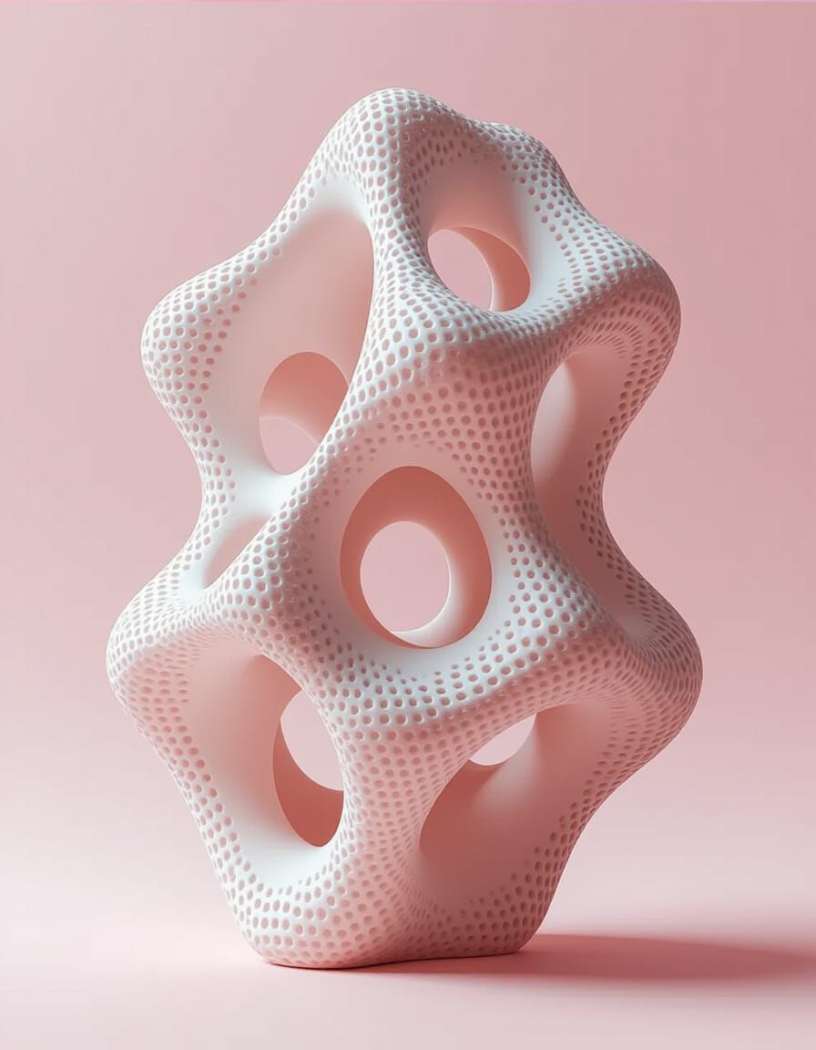 Futuristic Biomorphic Sculpture: Sela in Pink