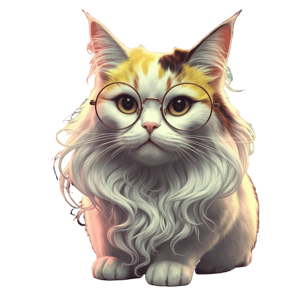 Retro Cat in Graphic Design Studio