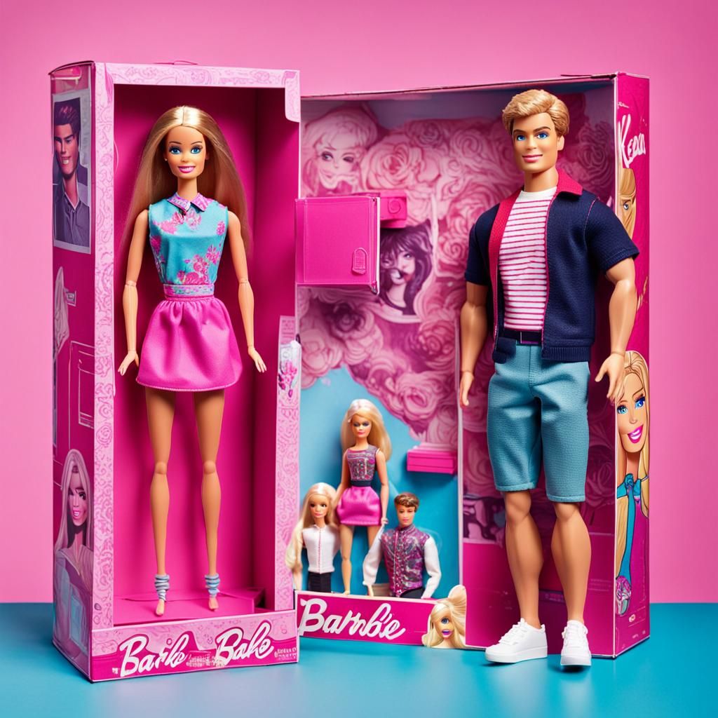 Barbie and Ken Dolls in Boxes