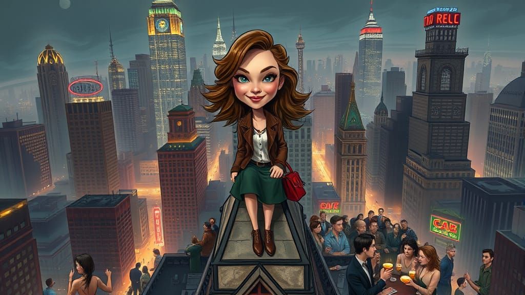 Hyper-Realistic Satirical Goddess in Gritty Urban Landscape