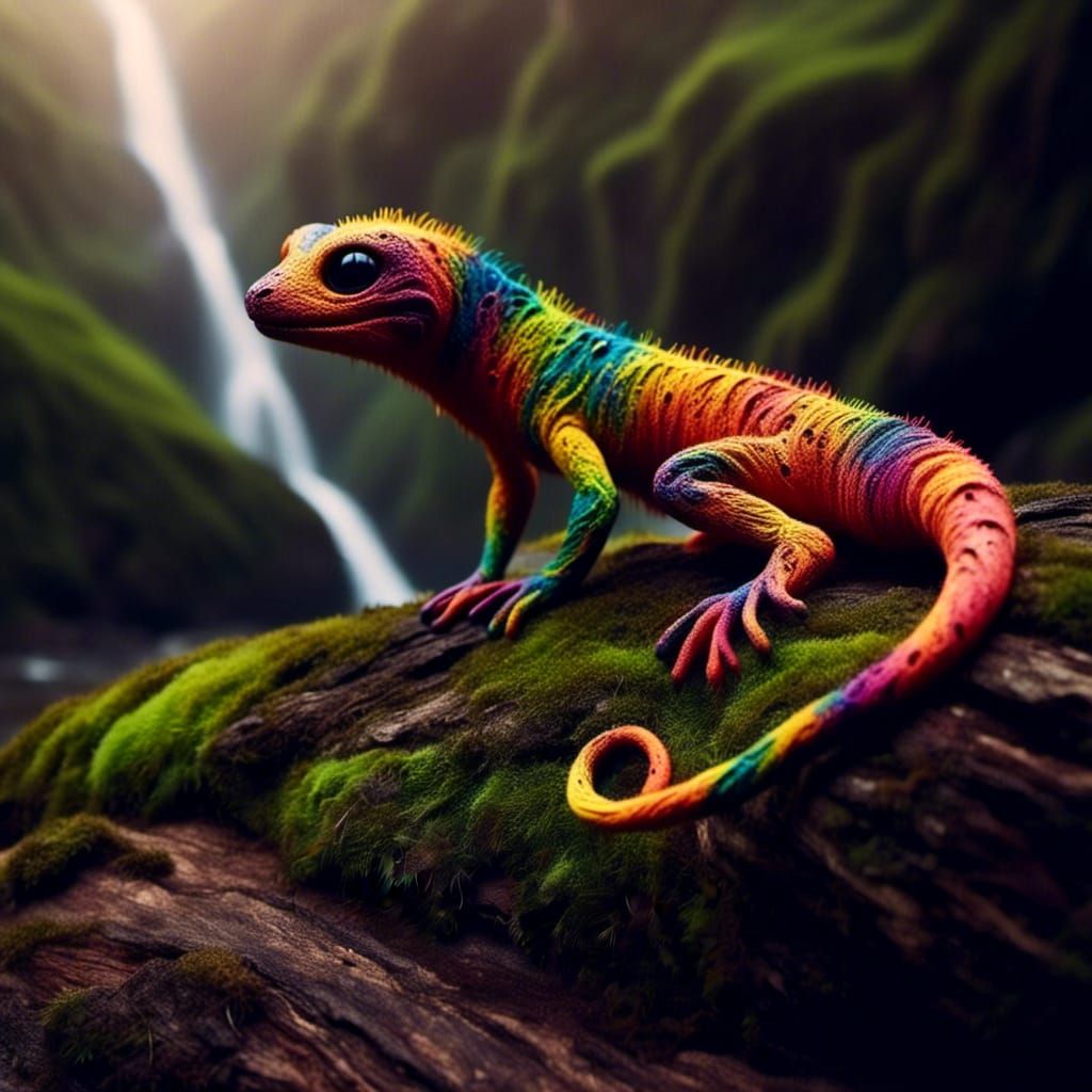 Gecko with Mixed Artistic Styles