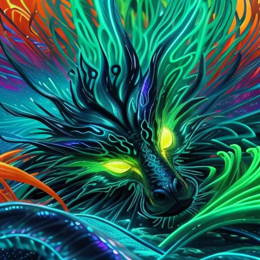 Bioluminescent Sea Creature in Digital Art Style