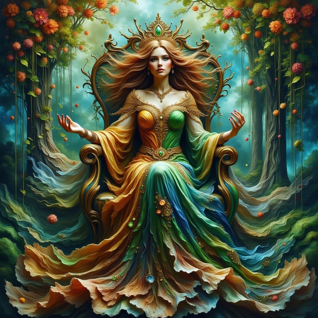 Mother Nature Enthroned Amidst Elements