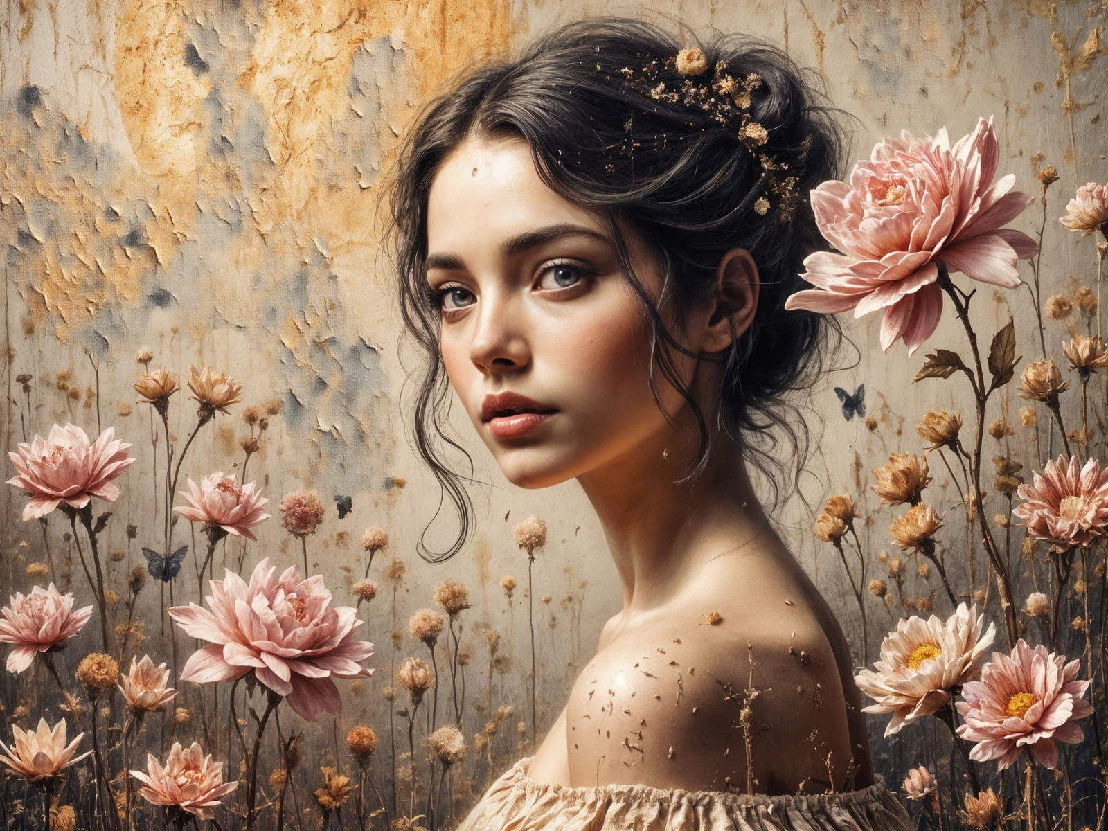Hyperrealistic Fantasy Portrait in Soft Oil Style