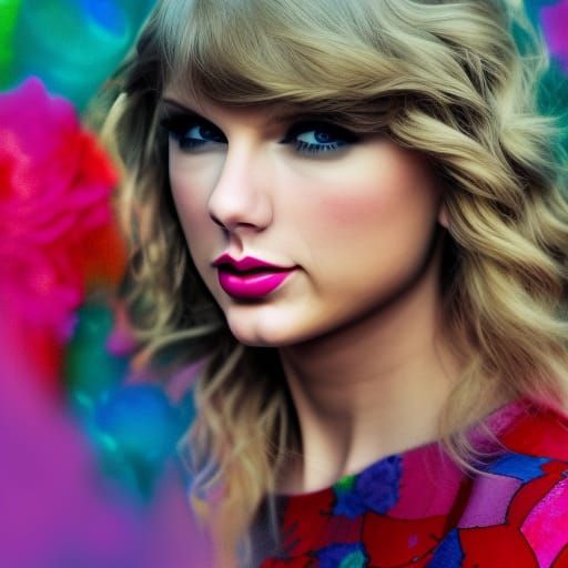 Hyperrealistic Taylor Swift Portrait in Pastel Colors