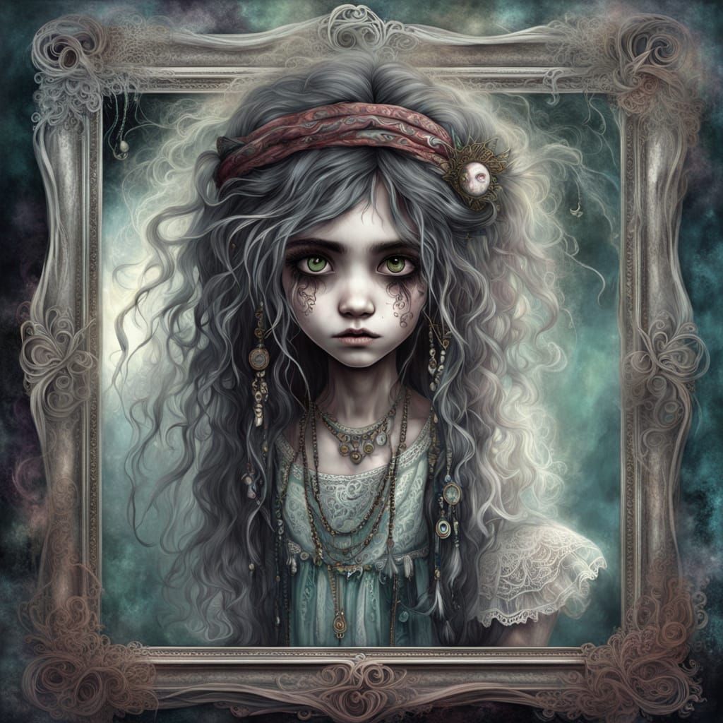 Mischievous Bohemian Girl in Digital Art