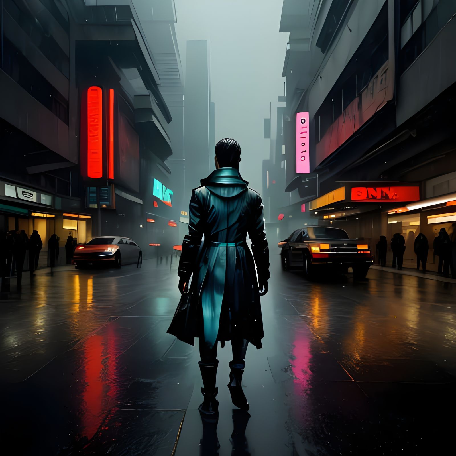 Cyberpunk Cityscape at Dusk in Dark, Gritty Dystopia