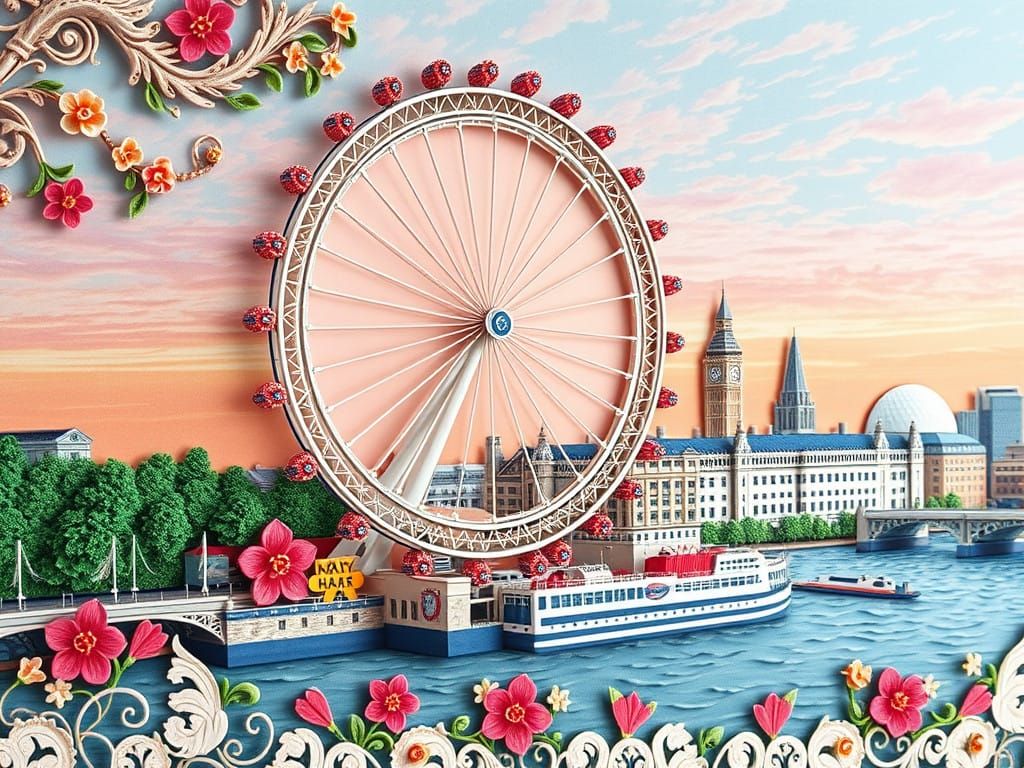 London Eye in Vibrant Multidimensional Craft
