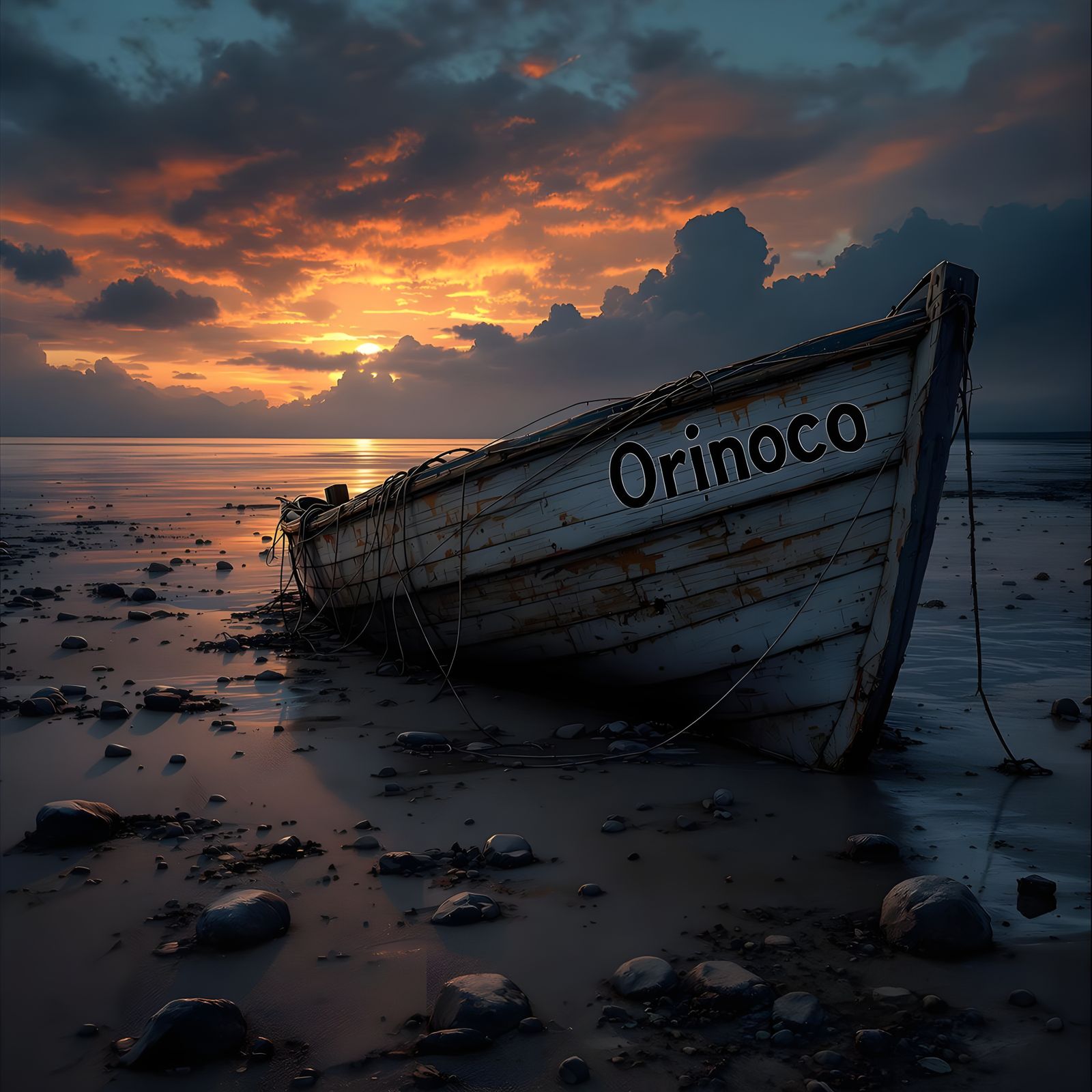 Ethereal Abandoned Boat on Orinoco River Shore
