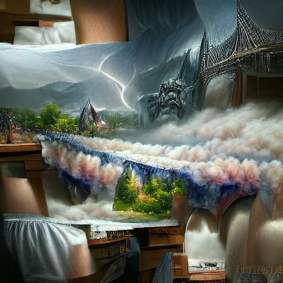 Ethereal Jock Strap and Thunder, Detailed Matte Painting