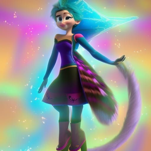 Emo Furry with Ice Powers: Pixar-Style 3D Art