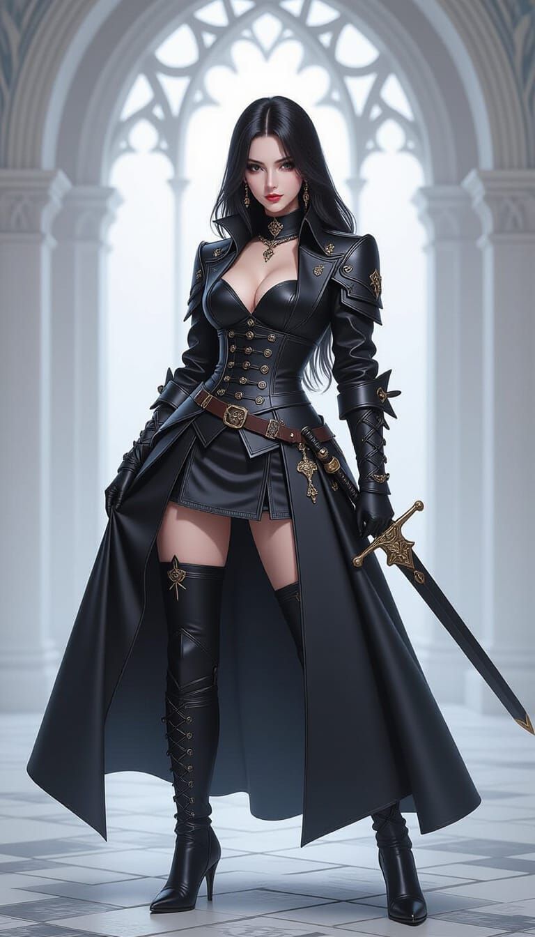 Gothic Knight in Studio Photography Style