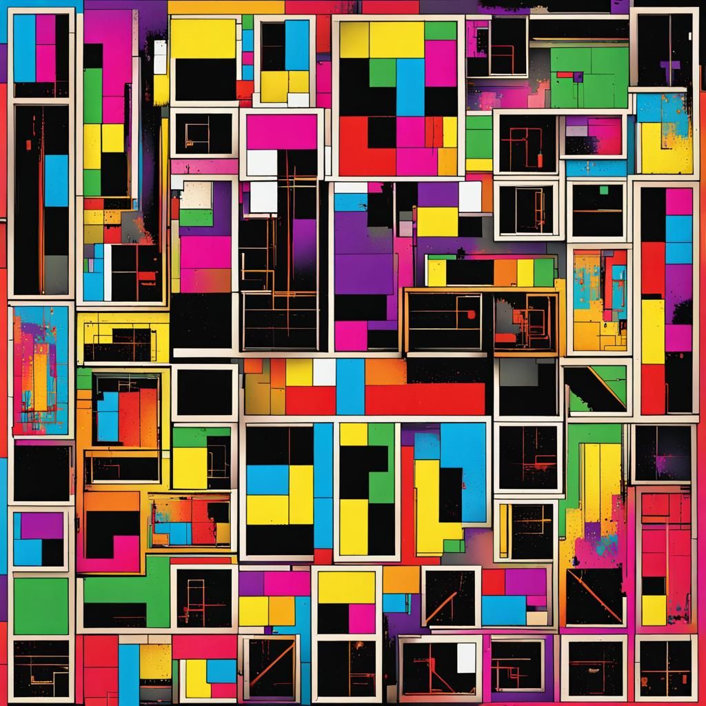 Tetris Nightmare in Pop Art Style