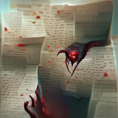 Sinister Bloody Love Letter in Dark Style