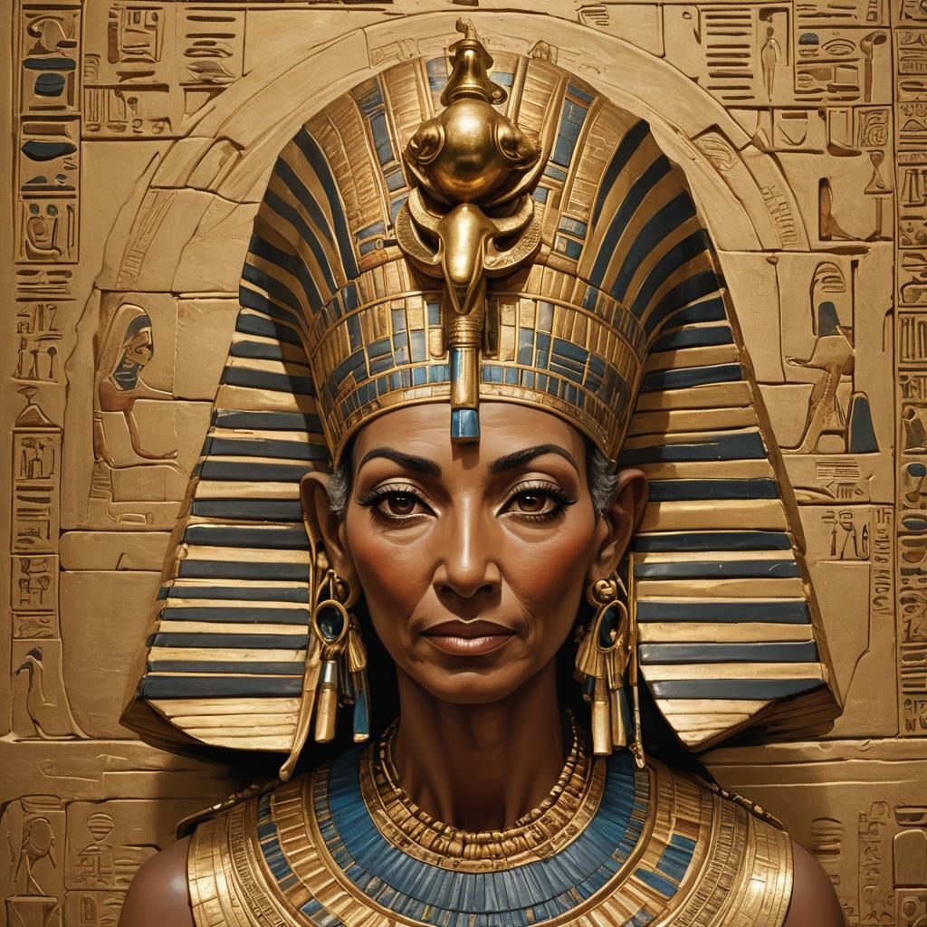 Ancient Egyptian Queen Portrait in Golden Light