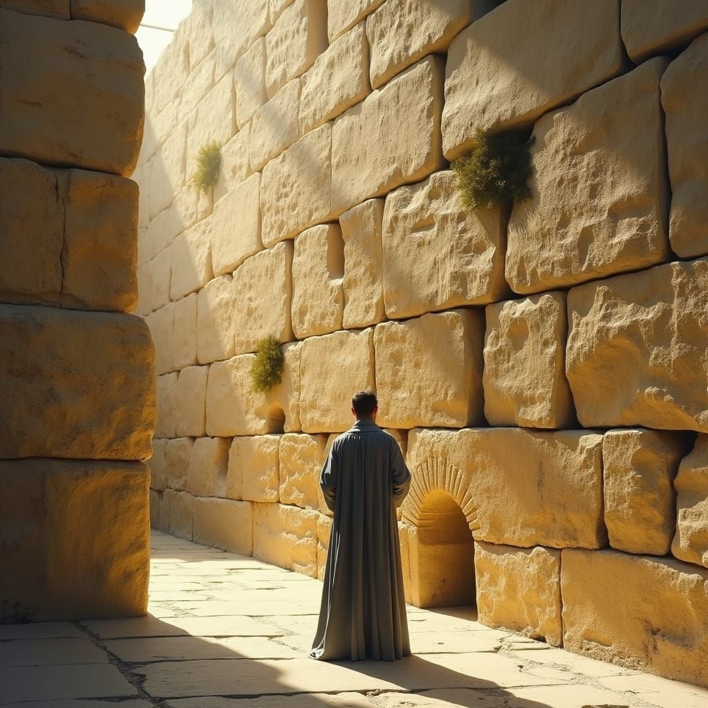 Wailing Wall: Prayer and Golden Light