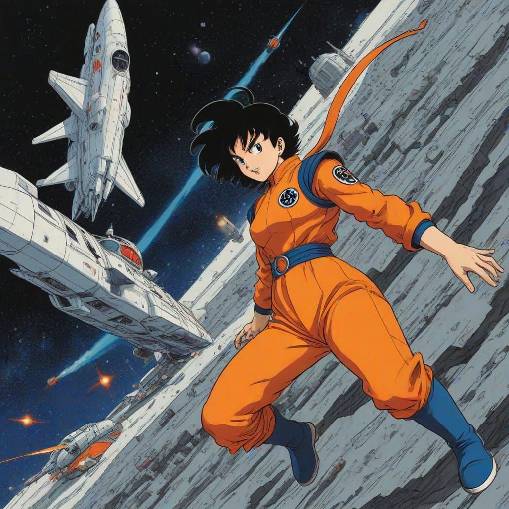 style of Akira Toriyama, Leiji Matsumoto, and Rumiko Takahashi