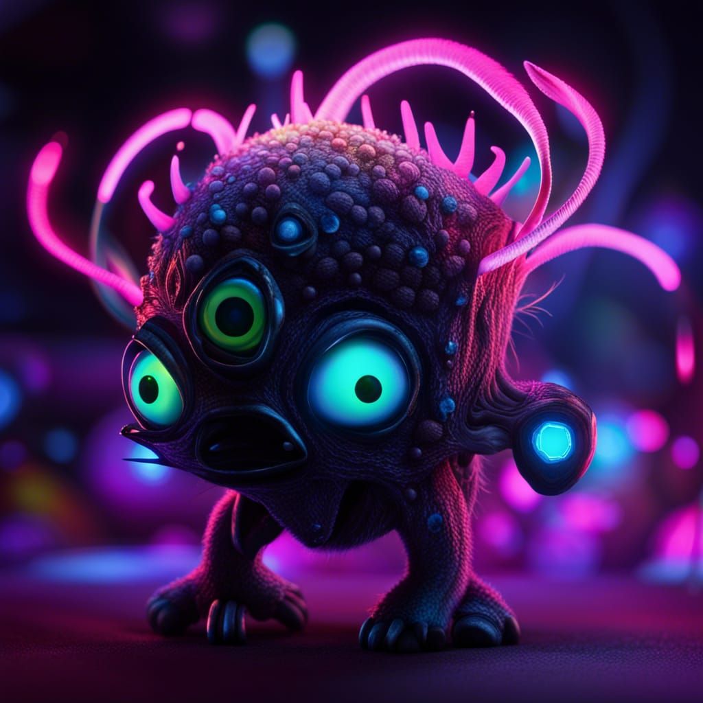 Whimsical Micro Nano Alien in Biopunk Style