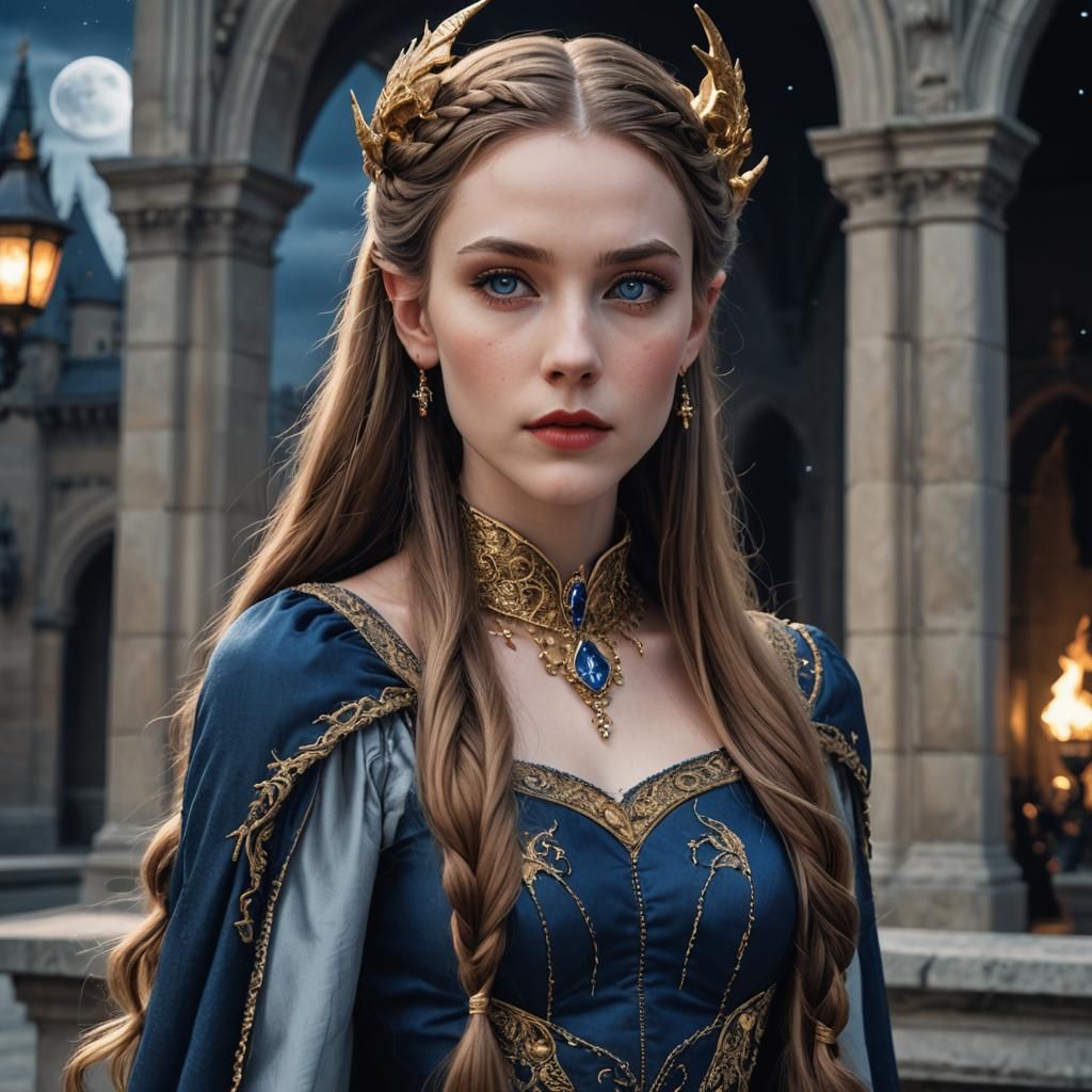 Elegant Elf Woman Portrait with Intricate Details