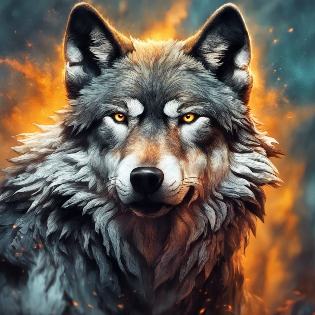 Dark Fantasy Wolf in Digital Matte Painting