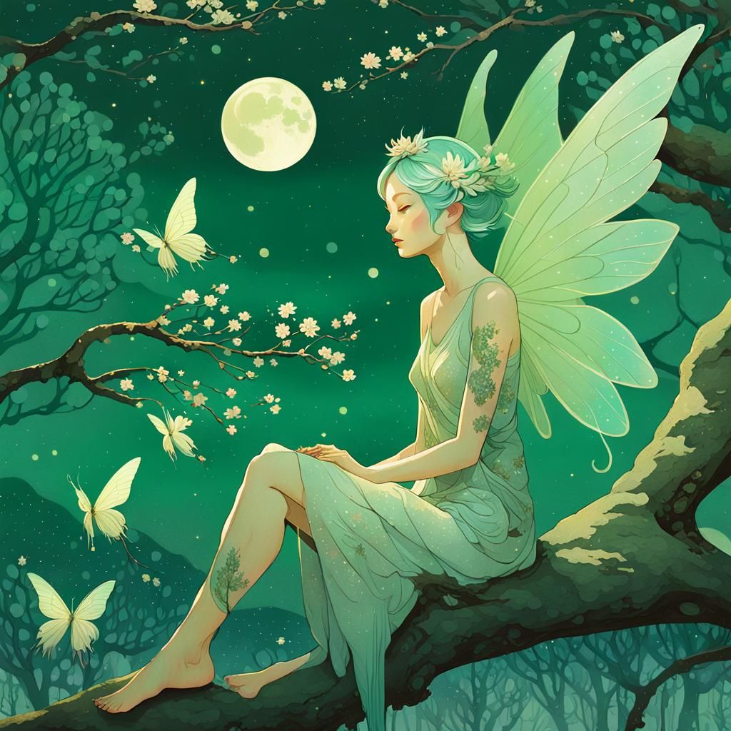 Ethereal Spring Fairy in Comic Illustration Style